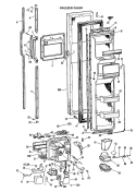 FREEZER DOOR Diagram and Parts List for MSX27XLJ  General Electric Refrigerator