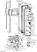 FREEZER DOOR Diagram and Parts List for MSX27XLP  General Electric Refrigerator