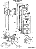 FREEZER DOOR Diagram and Parts List for MSX27DMA  General Electric Refrigerator