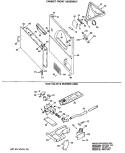 CABINET FRONT ASSEMBLY Diagram and Parts List for DRL1555RAL  General Electric Dryer