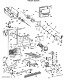 FREEZER SECTION Diagram and Parts List for MSX22GRSAWH  General Electric Refrigerator