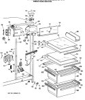 FRESH FOOD SECTION Diagram and Parts List for MSX22GRSAWH  General Electric Refrigerator