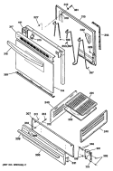 Section Diagram and Parts List for LGB116GPT1WH  General Electric Range