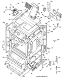 Section Diagram and Parts List for LGB336GET1AD  General Electric Range