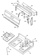 Section Diagram and Parts List for LGB146GET1WH  General Electric Range