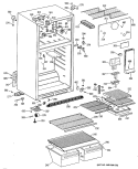 Section Diagram and Parts List for MTE16EASFRWH  General Electric Refrigerator