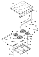 Section Diagram and Parts List for LEB356GS1BB  General Electric Range