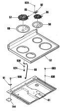 Section Diagram and Parts List for LEB327GT1WW  General Electric Range