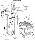 FRESH FOOD SECTION Diagram and Parts List for MRSC20BASBWH  General Electric Refrigerator
