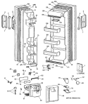 Section Diagram and Parts List for MRSC22BRSBWH  General Electric Refrigerator