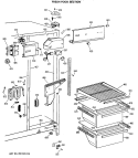 FRESH FOOD SECTION Diagram and Parts List for MRSC22BRSBWH  General Electric Refrigerator