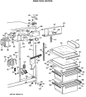 FRESH FOOD SECTION Diagram and Parts List for MSG20GWSCWH  General Electric Refrigerator