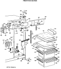 FRESH FOOD SECTION Diagram and Parts List for MSG24GRSCWH  General Electric Refrigerator