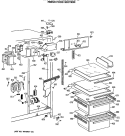 FRESH FOOD SECTION Diagram and Parts List for MSK22GRSCAD  General Electric Refrigerator