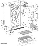 Section Diagram and Parts List for MTX14EYSDRWH  General Electric Refrigerator