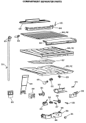 COMPARTMENT SEPARATOR PARTS Diagram and Parts List for MTE18EASSRWH  General Electric Refrigerator