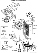 CABINET AND SUSPENSION ASM. Diagram and Parts List for WRW4200SALWW  General Electric Washer