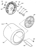 Section Diagram and Parts List for DRB4900SBMWW  General Electric Dryer