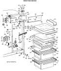 FRESH FOOD SECTION Diagram and Parts List for MSX27DRTAAA  General Electric Refrigerator