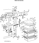 FRESH FOOD SECTION Diagram and Parts List for MSG20GWSMWH  General Electric Refrigerator