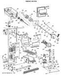 FREEZER SECTION Diagram and Parts List for MSG27DHSMWH  General Electric Refrigerator