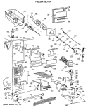 FREEZER SECTION Diagram and Parts List for MSK22GRSMAD  General Electric Refrigerator
