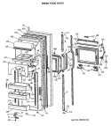 FRESH FOOD DOOR Diagram and Parts List for MSK27DHSMAD  General Electric Refrigerator