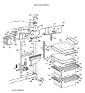 FRESH FOOD SECTION Diagram and Parts List for MSG22GATCWH  General Electric Refrigerator