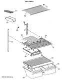 SHELF PARTS Diagram and Parts List for MTX18BASVRWH  General Electric Refrigerator