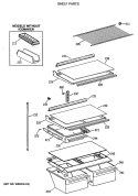 SHELF PARTS Diagram and Parts List for MTX18GASVRWH  General Electric Refrigerator