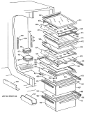 Section Diagram and Parts List for MSK27PFTCAA  General Electric Refrigerator