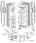 Section Diagram and Parts List for MSG22GRVAWH  General Electric Refrigerator