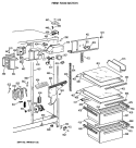 FRESH FOOD SECTION Diagram and Parts List for MSG22GRVAWH  General Electric Refrigerator