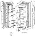 Section Diagram and Parts List for MSG22GAVAWH  General Electric Refrigerator