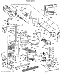 FREEZER SECTION Diagram and Parts List for MSG27DHVAWH  General Electric Refrigerator