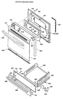 DOOR & DRAWER PARTS Diagram and Parts List for LGB146GET2WH  General Electric Range