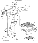 FRESH FOOD SECTION Diagram and Parts List for MSX19LAXAWH  General Electric Refrigerator