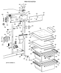 FRESH FOOD SECTION Diagram and Parts List for MSX24GRXAAA  General Electric Refrigerator