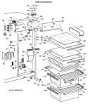 FRESH FOOD SECTION Diagram and Parts List for MSX27DRXAAA  General Electric Refrigerator