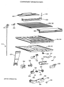 COMPARTMENT SEPARATOR PARTS Diagram and Parts List for MTX21BAXDRWH  General Electric Refrigerator