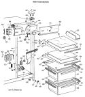 FRESH FOOD SECTION Diagram and Parts List for MRSC20KWXAWH  General Electric Refrigerator