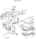 FRESH FOOD SECTION Diagram and Parts List for MSG20GWXAWW  General Electric Refrigerator