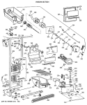 FREEZER SECTION Diagram and Parts List for MSG22GRXAWW  General Electric Refrigerator