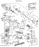 FREEZER SECTION Diagram and Parts List for MSG24GRXAWW  General Electric Refrigerator