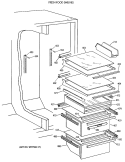 FRESH FOOD SHELVES Diagram and Parts List for MSG27DHXAWW  General Electric Refrigerator