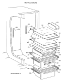 FRESH FOOD SHELVES Diagram and Parts List for MSK27DHXAAD  General Electric Refrigerator