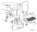 Section Diagram and Parts List for TFX27ELB  General Electric Refrigerator