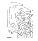 FRESH FOOD SHELVES Diagram and Parts List for TFG22PRXCWW  General Electric Refrigerator