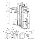 FREEZER DOOR Diagram and Parts List for TFG24PEXCWH  General Electric Refrigerator