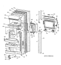 FRESH FOOD DOOR Diagram and Parts List for TFG27PFXCBB  General Electric Refrigerator